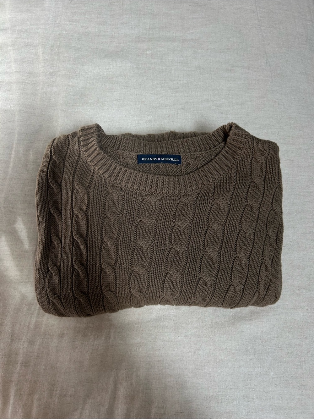 Brandy Melville Chocolate Brown Cable Knit Sweater